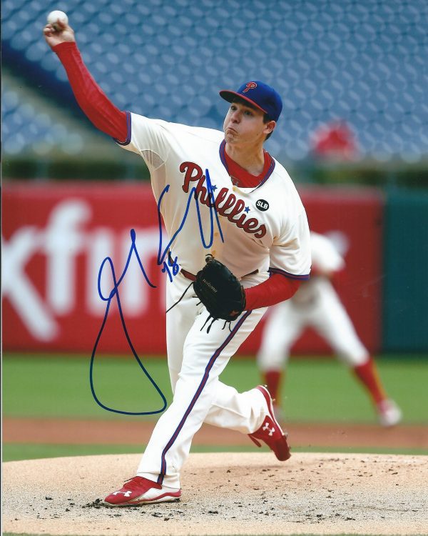 AUTOGRAPHED Jerad Eickhoff 8X10 Philadelphia Phillies Photo