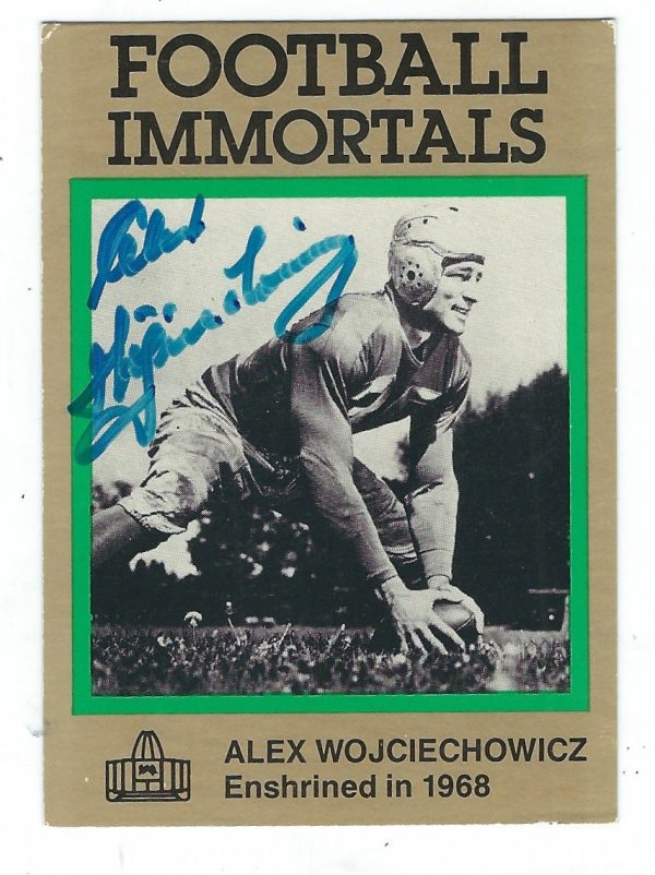 Autographed Alex Wojciechowicz Detroit Lions Football Immortals Card