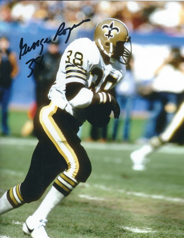 Autographed GEORGE ROGERS 8X10 New Orleans Saints photo