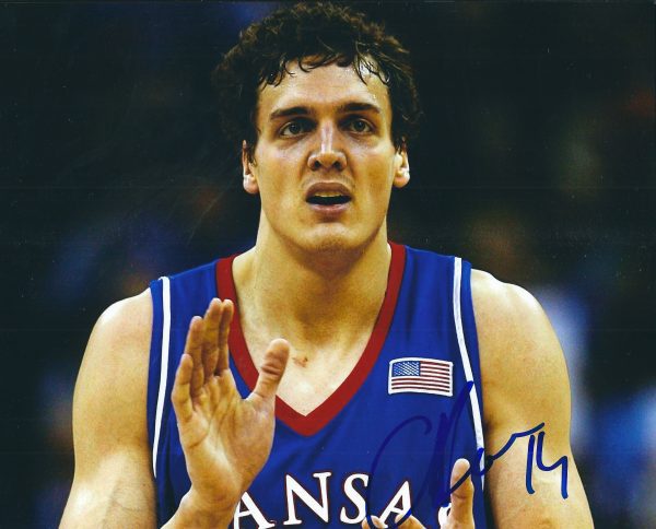 Autographed  Sasha Kaun Kansas Jayhawks Basketball 8X10 photo