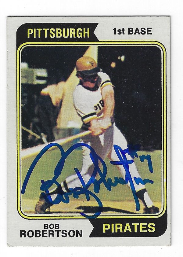 Autographed BOB ROBERTSON 1974 Topps  Card
