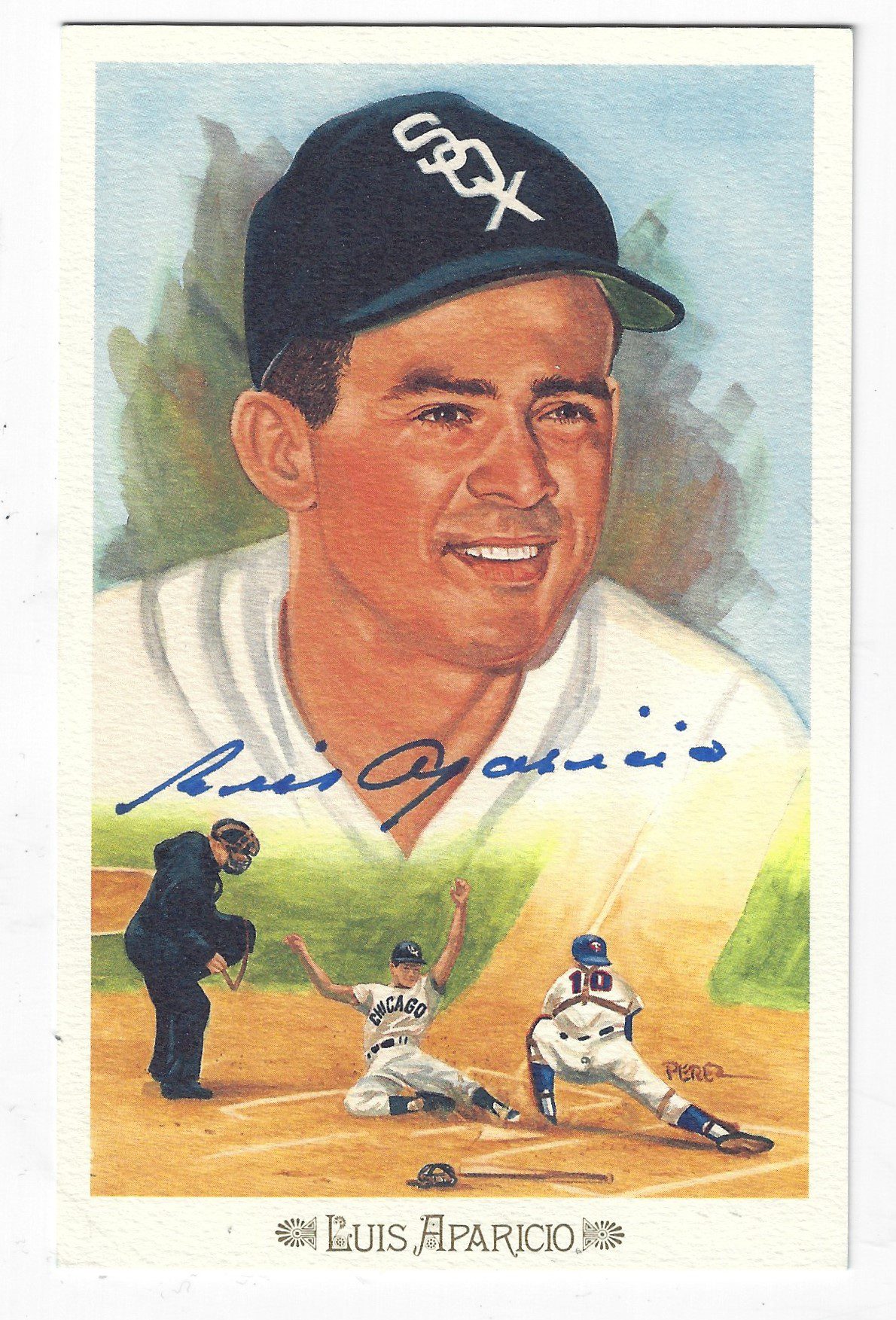 Autographed LUIS APARICIO Chicago White Sox Perez-Steele Celebration  Postcard - Main Line Autographs