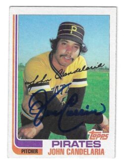 Autographed JOHN CANDELARIA Pittsburgh Pirates 1982 Topps Card