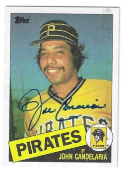 Autographed JOHN CANDELARIA Pittsburgh Pirates1985 Topps Card