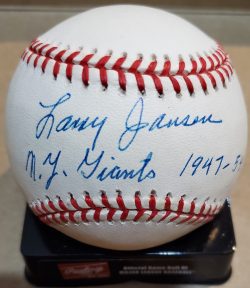 LARRY JANSEN Autographed Official National League Baseball