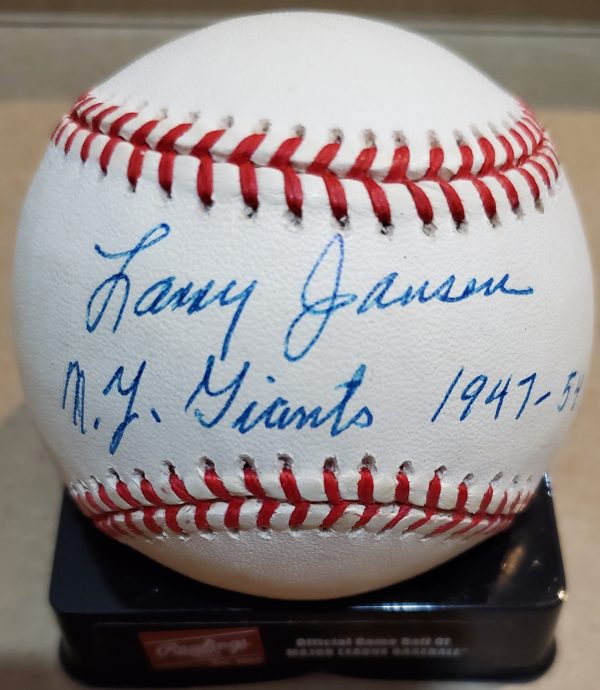 LARRY JANSEN Autographed Official National League Baseball