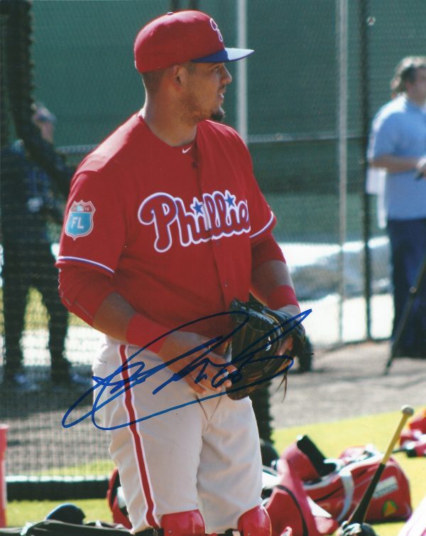AUTOGRAPHED JORGE ALFARO 8X10 Philadelphia Phillies Photo