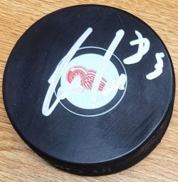 Autographed TREVOR DALEY Detroit Red Wings Hockey Puck