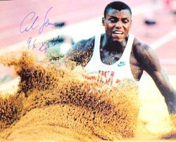 Autographed Carl Lewis "9x Gold" USA Olympics 16x20 Photo