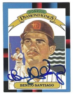Autographed BENITO SANTIAGO 1988 Donruss Diamond King