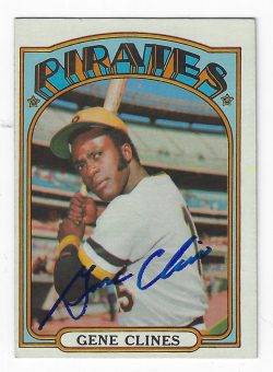 Autographed GENE CLINES 1972 Topps Card