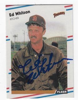 Autographed ED WHITSON San Diego Padres 1988 Fleer Baseball Card
