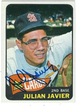 Autographed JULIAN JAVIER 1965 Topps Card