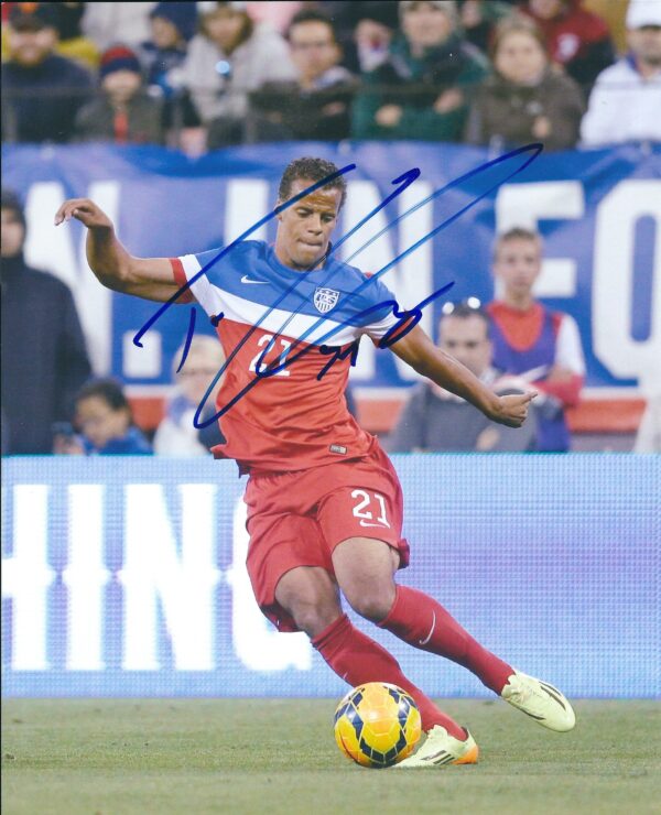 Autographed Timothy Chandler USA Men's Olympic Soccer 8X10 Photo with COA