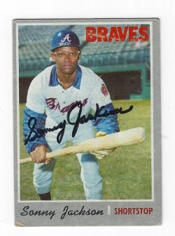 Autographed Sonny Jackson Atlanta Braves 1970 TOPPS card #413