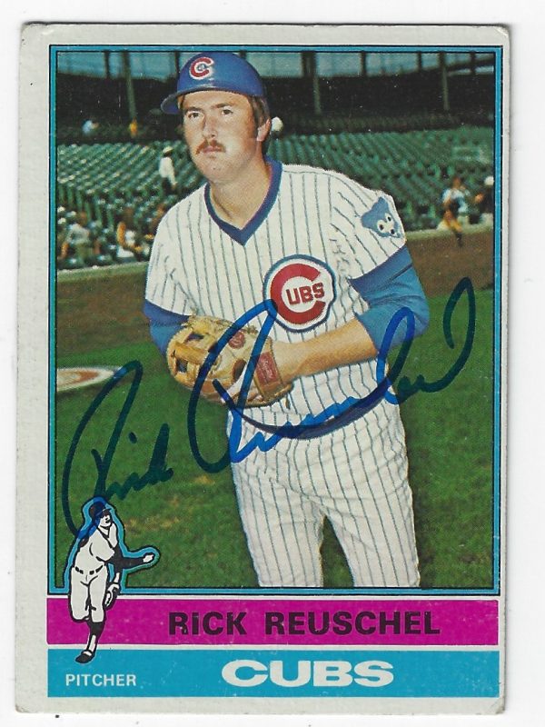 Autographed RICK REUSCHEL 1976 Topps Card
