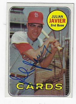 Autographed JULIAN JAVIER 1969 Topps Card