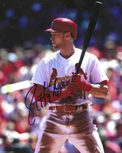 AUTOGRAPHED JEREMY HAZELBAKER 8X10 St. Louis Cardinals photo