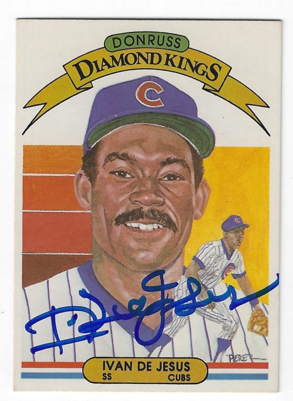 Autographed IVAN DEJESUS Chicago Cubs 1982 Donruss Diamond King