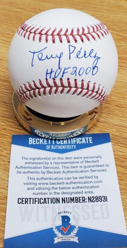 Autographed Tony Perez "HoF 2000" Official Major League Baseball - w/Beckett COA