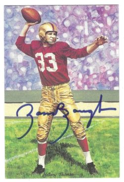 Autographed Sammy Baugh Washington Redskins Goal Line Art Card
