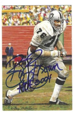 Autographed Bob Brown "HOF 2004" Oakland Raiders Goal Line Art Card