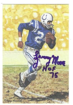 Autographed Lenny Moore Baltimore Colts Goal Line Art Card
