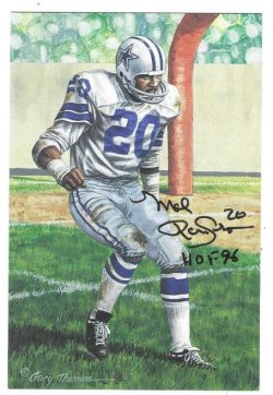 Autographed Mel Renfro "HOF 96" Dallas Cowboys Goal Line Art Card