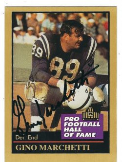 Autographed Gino Marchetti Baltmiore Colts 1991 Enor Football Card with COA