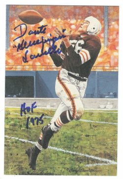 Autographed Dante Lavelli Cleveland Browns Goal Line Art Card