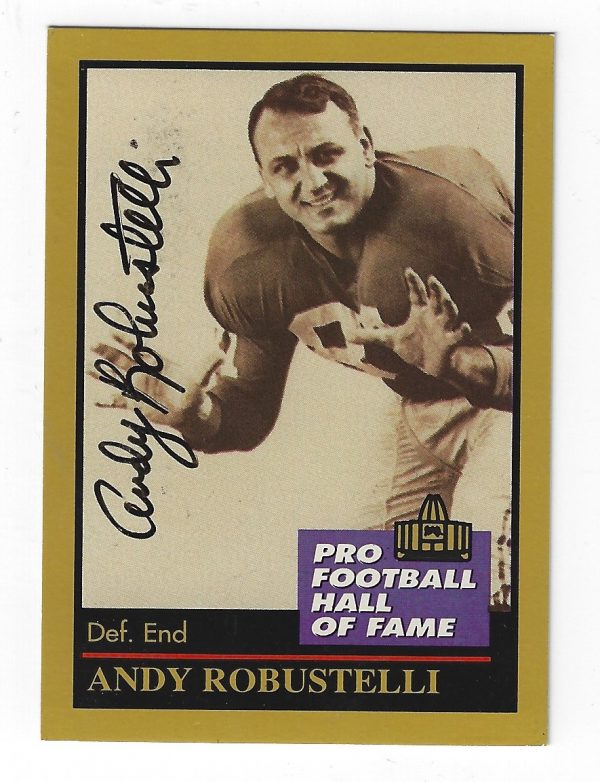 Autographed Andy Robustelli New York Giants 1991 Enor Football Card with COA