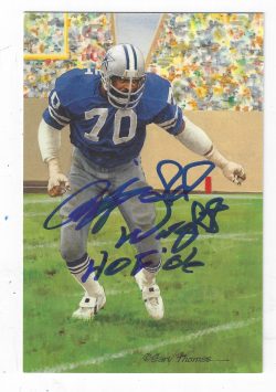Autographed Rayfield Wright Dallas Cowboys Goal Line Art Card