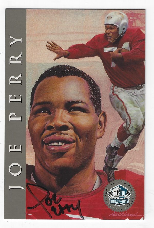 Autographed Joe Perry San Francisco 49ers Ron Mix Hall of Fame Card with COA