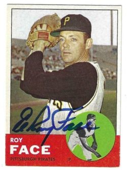 Autographed ELROY FACE Pittsburgh Pirates 1963 Topps Card
