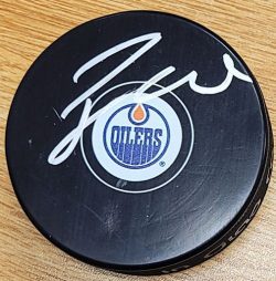 Autographed TAYLOR HALL Edmonton Oilers Hockey Puck