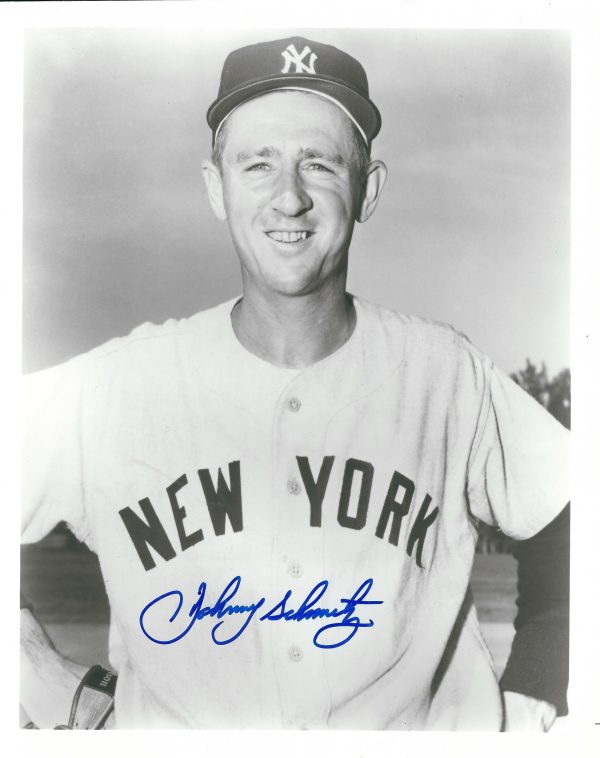 AUTOGRAPHED JOHNNY SCHMITZ 8X10 NEW YORK YANKEES photo