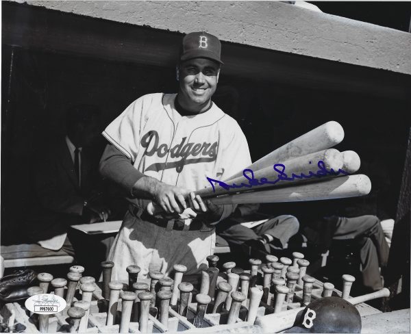 Autographed DUKE SNIDER 8X10 Brooklyn Dodgers photo JSA