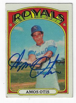 Autographed AMOS OTIS 1972 Topps Card