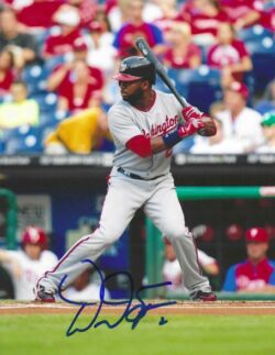 Autographed DENARD SPAN 8X10 Washington Nationals Photo