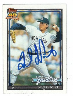 Autographed DAVE LAPOINT 1991 TOPPS Card