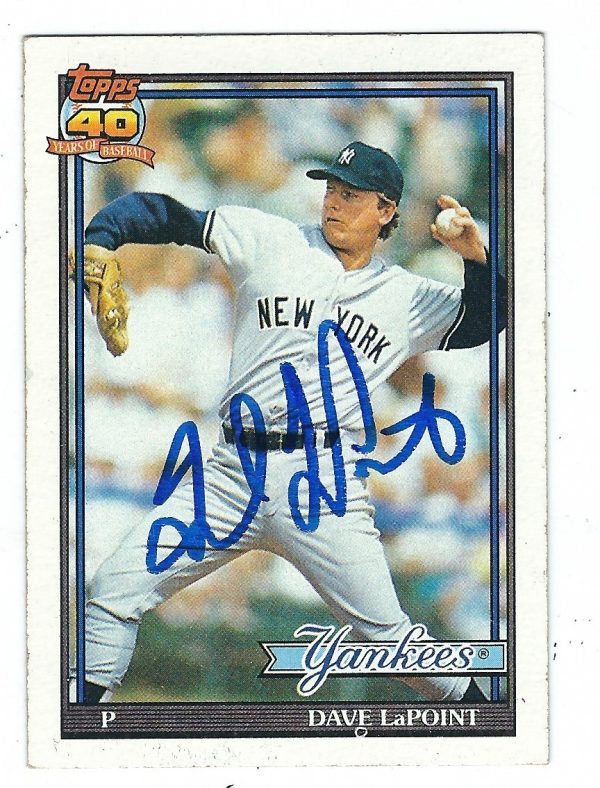 Autographed DAVE LAPOINT 1991 TOPPS Card