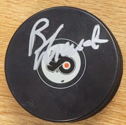 Autographed BRAD MARSH Philadelphia Flyers Hockey Puck