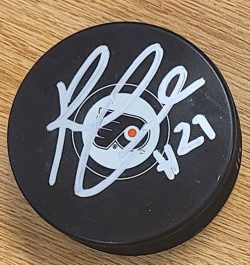 Autographed REGGIE LEACH Philadelphia Flyers Hockey Puck