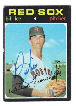 Autographed BILL LEE Boston Red Sox 1971 Topps Card
