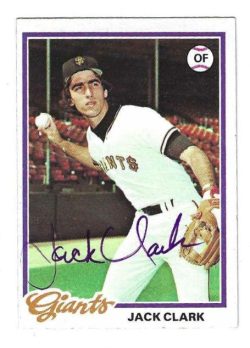 Autographed  JACK CLARK San Francisco Giants 1978 Topps card