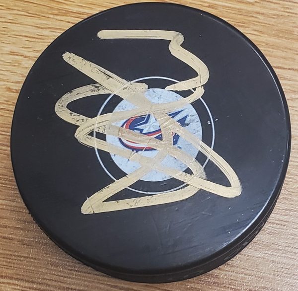 Autographed SETH JONES Columbus Blue Jackets Hockey Puck