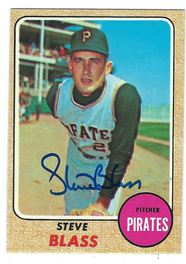 Autographed STEVE BLASS 1968 Topps Card