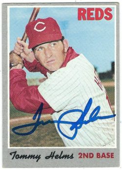 Autographed TOMMY HELMS Cincinnati Reds 1970 Topps  Card