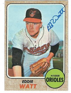 Autographed EDDIE WATT 1968 Topps Card