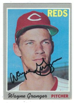 Autographed WAYNE GRANGER Cincinnati Reds 1970 Topps  Card